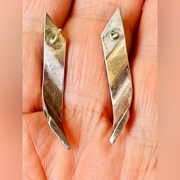 Zuni VTG Native American Sterling Turquoise Coral Onyx Opal Lapis Earrings - Picture 2 of 7